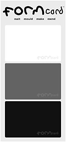 FORMcard - Pocket Sized DIY Bio-Plastic Moldable Glue Cards - Mould, Make, Mend Quickly - Monochrome (3 Cards)