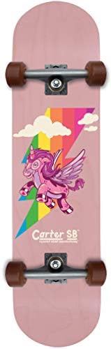 Carter SB Beginner Girls Unicorn Pink Skateboard | Kids Skateboard | Handmade, Made in The USA