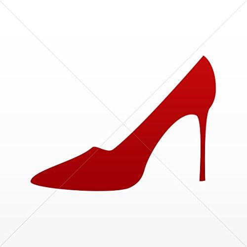 Decals Decal High Heel Women Shoe Tablet Laptops Weatherproof Sports Red Dark (7 X 5.11 In)