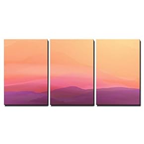Abstract Smooth Blurred Mountain Landscape Vector Illustration x3 Panels
