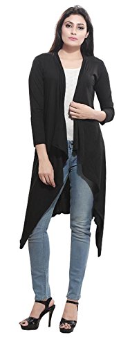 bfly women's viscose long shrug (black)