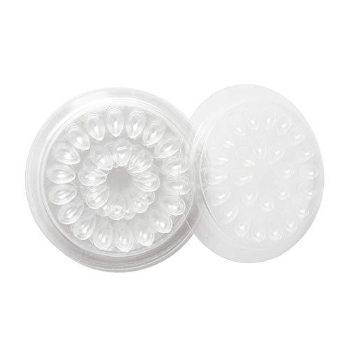 100pcs Disposable Glue Gasket Plastic Flower Shape Glue Pad False Eyelashes Glue Holder Adhesive Pallet Eyelash Extension Tools, Clear