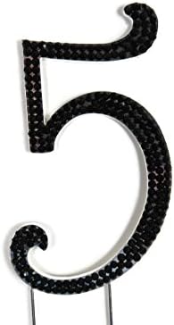 Jet Black Birthday Cake Number Topper - Create Any Age - 5