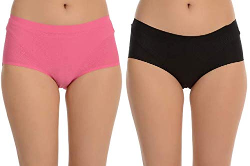 Sale for Women Bikinis Nylon/Spandex Seamless Brief Underwear Regular Rise Bikinis Panty Pack of 2 Assorted Colour- Size 28 Till 32