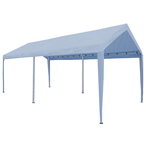 Abba Patio 10 x 20 ft Carport Canopy Fabric Pole Skirts Design Heavy