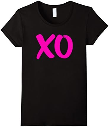 Women's XO Valentines Day Tshirt XOXO Girls Women Large Black