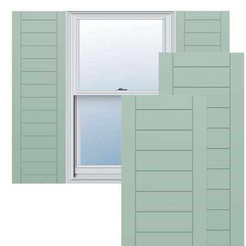 Ekena Millwork TFP001HF15X077SG True Fit PVC Horizontal Slat Framed Modern Styl…
