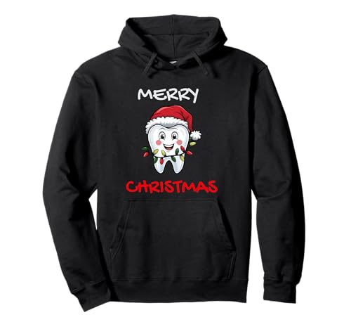 Funny Christmas Dental Tooth For Dental Assistant Hygienist Pullover Hoodie