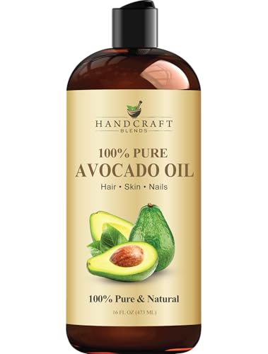 Handcraft Blends Avocado Oil - Cold-Pressed 473 ml - 100% Pure and Natural - Premium Grade Carrier Oil for Skin and Hair - Hair and Body - Hexane-Free