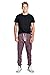 PROGO USA Men's Joggers Sweatpants Basic Fleece Marled Jogger Pant Elastic Waist (Large, Marled Burgundy)