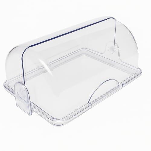 Porta Pão Acrílico 30 cm Basculante Premium – Grande, Resistente e Transparente com Tampa Abre e Fecha