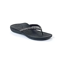 Aetrex Jules Water-Friendly Thong - Black-41 (US 10)