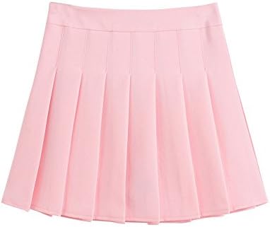 Women Girls Short High Waist Uniform Pleated Skater Tennis School Skirt Mini Dress