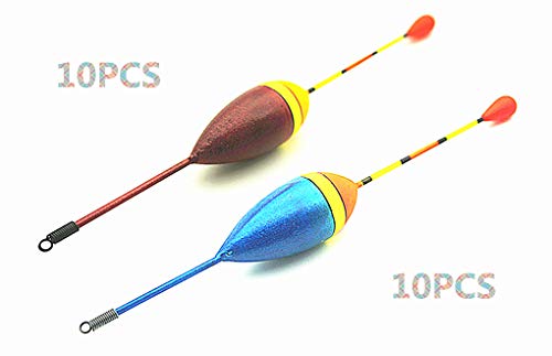 Toasis 10pcs Fishing Slip Bobbers Cork Drift Floats (Mixed Color)
