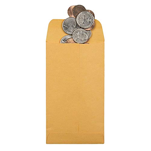 1 Coin Envelope (2 1/4 Wide x 3 1/2 Tall) Brown Kraft 100 ENVELOPES