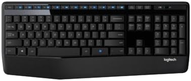 Logitech K345 Wireless Keyboard - Full-Sized Keyboard with Palm Rest, 2.4 GHz Wireless USB Receiver - for PC, Laptop