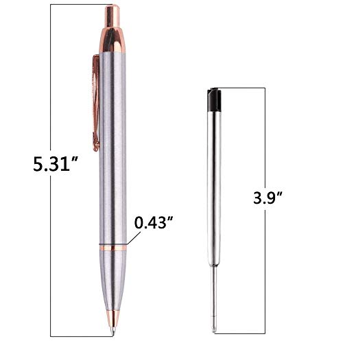 Retractable Ballpoint Pen, Black Ink Medium Point Gift Pens for Men, Women, School, Office, Business - 2 Pack