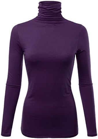 FASHIONOMIC Womens Premium Long Sleeve Turtleneck Lightweight Pullover Top Sweater (S-3X, Made in USA)