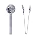 DODOGA Stainless Steel Tea Bag Squeezer Round Tongs Tea Bag Holder Long-Handled Tea Infuser Tea Strainers Tea Filters Tea Squeezer, Tea Strainers for Loose Tea Kitchen Bar, Silver, 2 Pcs