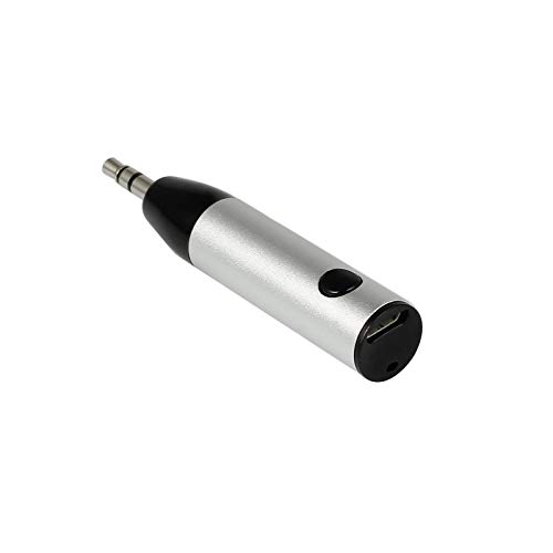 Justech Mini Bluetooth 4.1 Music Receiver Adapter Bullet Car Aux Audio Wireless-Sliver