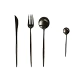Jinsen Stainless Steel Flatware Set for Home Kitchen Restaurant Hotel (Matt Black)
