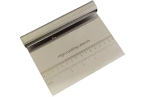 Multipurpose Stainless Steel Dough Scraper & Pizza Cutter - Kitchen Baking Tool with Measuring Scale for Bread, Pastry, Cake 