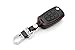 Ezzy Auto Black Leather Key Fob Cover with KeyChain 3 Buttons Fob Skin Covers Key Jacket Protector fit KIA Sportage Optima Rio Soul