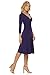 Rekucci Women's Slimming 3/4 Sleeve Fit-and-Flare Crossover Tummy Control Dress (16,Aubergine)
