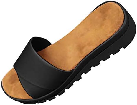 Sanyyanlsy Woman Flip Flop Slip On Solid Color Cross Band Slippers Flat Platform Wedge Summer Peep Toe Casual Sandals