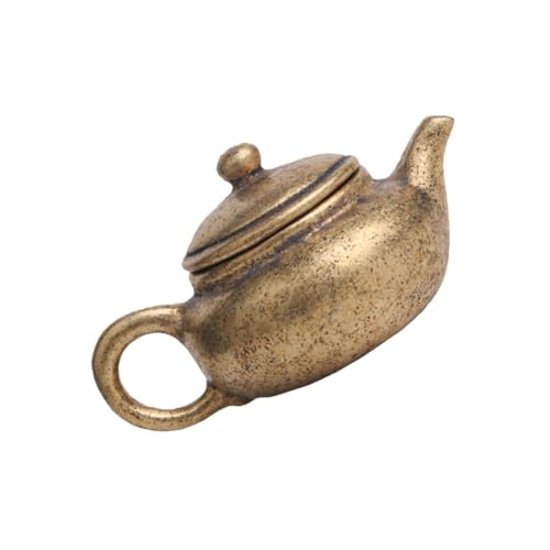 Cabilock Pure Brass Vintage Teapot Kettle Teapot Brass Ornament Compact Decorative