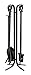 UniFlame 5-Piece Black Wrought Iron Fireplace Tools Set (F-11140)