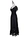 Anna-Kaci Peasant Maiden Boho Inspired Cap Sleeve Lace Trim Maxi Dress, Black, Large