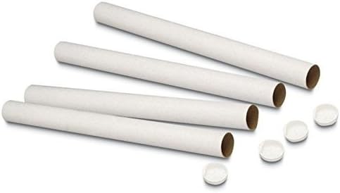 Premium Tube Brand JUMBO 5"x36" Heavy Duty Shipping Mailer Storage Postal Premium 3-Ply Spiral Wound Mailing Tube with Dual End Caps, for Documents, Posters, Blueprints or Photos (1 Tube) (White)