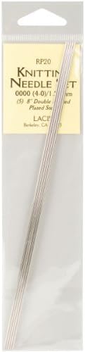 Basic Grey Double Pointed Steel Knitting Needles 8Inch Size 0000 5Pack