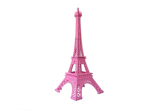 Wgg 9.8 Inch Metal Eiffel Tower for Cake Topper Craft Mold Desk Decor Home Decoration (Pink)