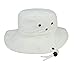 Brushed Cotton Twill Aussie Side Snap Chin Cord Hat, Beige- Medium
