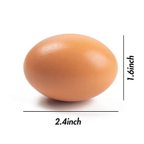 SallyFashion 6Pcs Wooden Faux Fake Eggs, Easter Eggs, Children Play Kitchen Game Food Toy - Log Color