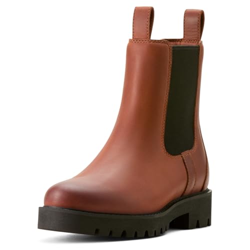 ARIAT Women's Wexford Lug Mid Waterproof Chelsea Boot, Rockwood, 6.5