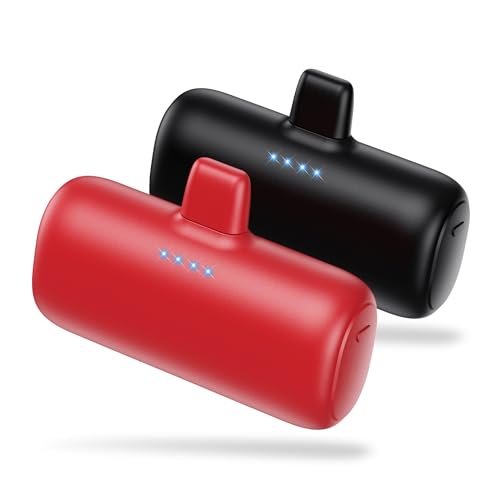 [2-Pack] Mini Portable Charger for iPhone,5200mAh