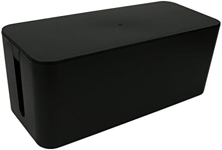 ABIENTOT Cable Management Box, Surge Protector Cover 12.5x5.3x5inch Cord Box to Hide Wires, Surge Protectors &amp; Power Strips for Desk/ TV/ Computer (Black)