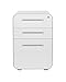 Laura Davidson Furniture Stockpile 3 Drawer File Cabinet with Lock - Under Office Desk Metal Filing Cabinet, Legal/Letter File Folders, Wheels and Stationary Feet, Pre-Assembled, White