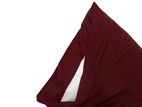 DreamHome Microfiber Pillowcases, Set of 2 (King, Burgundy)