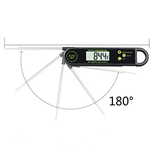 Waterproof Cooking Thermometer Digital Thermometer Instant Read Liquid Thermometer Folding Probe Calibration Function Cooking Food BBQ Grill Kitchen Accessory By Sixsons - Thumbnail 2