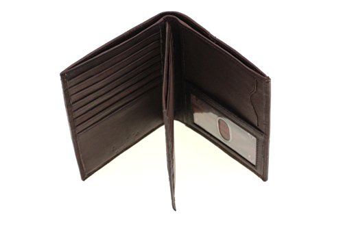 Paul & Taylor Brown Leather Hipster Center Flap Bifold Wallet