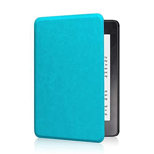 SCSVPN Case for 6'' Kindle Paperwhite 10th Generation 2018 Release(Model No.: PQ94WIF) w/Hand Strap, Slim PU Leather Shell Smart Cover ONLY Fit Amazon Books Kindle Paperwhite 2018 E-Reader, Sky Blue