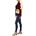 Moilant Women T Shirts Color-Block Sleeves Tops Loose O-Neck Blouse Tunics Redthumb 2