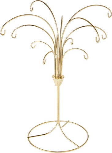 Bard's 12 Arm Gold-Toned Ornament Stand, Tree, 11.5" H x 10" W x 10" D