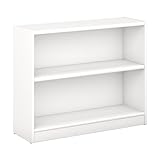 Bush Furniture Universal 2 Shelf Bookcase in Pure White
