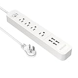 Power Strip USB dodocool Surge Protector Long Cord Multiple Outlet Adapter USB Charging Station with 4 Outlets and 20W 4 USB Charging Ports 4.92ft Cord for Smartphones/Tablets and More