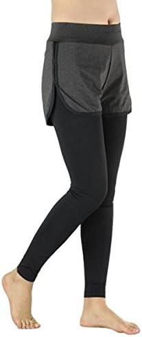 Size:M, ARSUXEO Women Fake Two Running Pants Compression Tights Shorts Exerise Yoga Elastic Pants Legging by SiamsShop